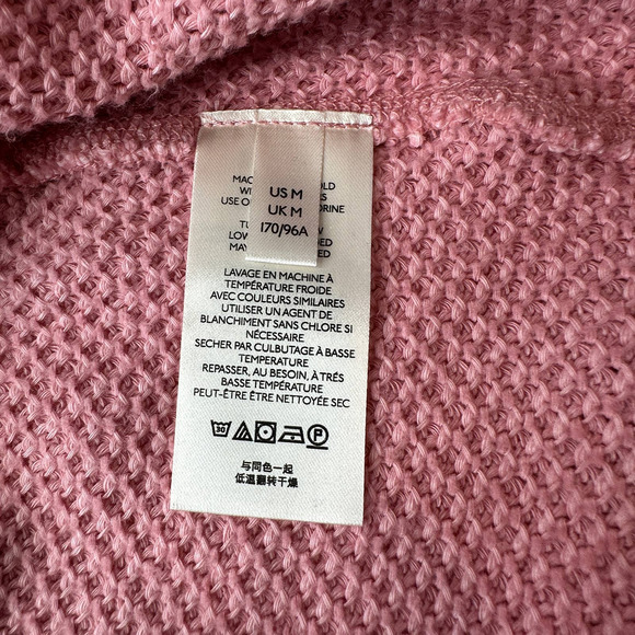 Free People Waffle Knit Oversized Mock Neck Sweater Faded Coral Women XS NWT - Picture 11 of 12